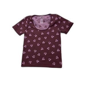 Pink-republic Women's Purple and Burgundy T-shirt